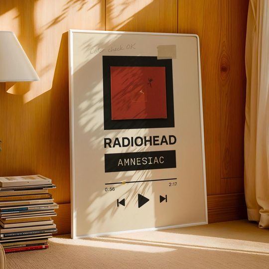 Radiohead Amnesiac Poster, Digital Album Cover Print, Alternative Rock Wall Art