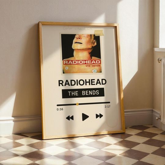 Radiohead The Bends Poster, Minimalist Album Cover Digital Print, Indie Rock Wall Art