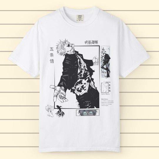 Gojo Satoru Unisex Shirt  JJK Anime Lover Tee, Otaku Fashion Streetwear Top Tee, Manga Anime Gift, Unique Gift for Fans, Japanese Art