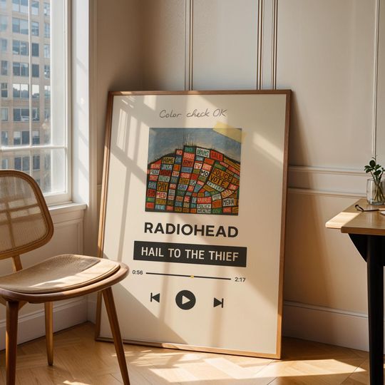Radiohead Hail to the Thief Poster, Digital Album Cover Print, Alternative Rock Wall Ar