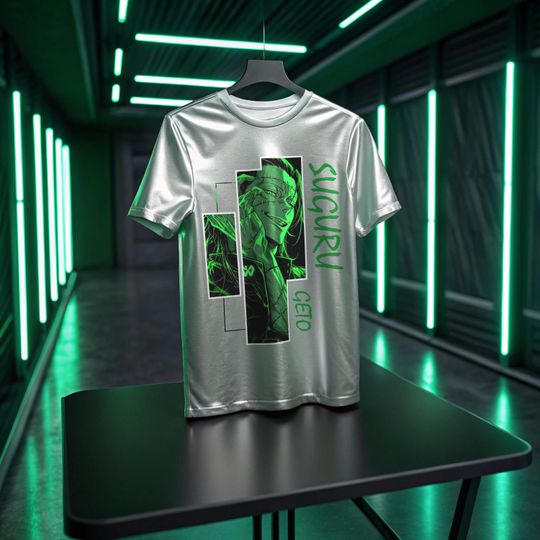 Suguru Geto Neon Green Anime T-Shirt  Dark Streetwear Graphic Tee, Unique Otaku Gift for Anime Fans, Japanese Manga Style Shirt