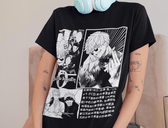 Gojo Satoru JJK Jujutsu Satoru T-shirt Anime Manga shirt Gift for friends Gift for anime fan Funny gift Unique design Unisex shirt