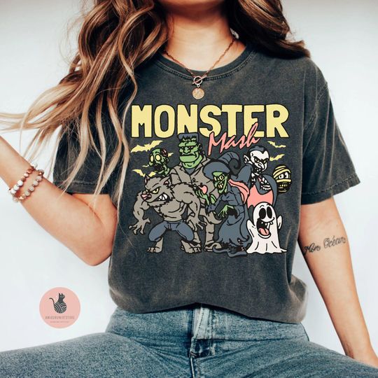 Monster Mash T-Shirt, Monster Mash Vintage Halloween Shirt, Horror Retro Tee, Halloween Gift