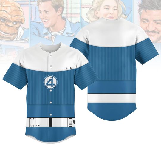 Sue Storm Baseball Jersey, Invisible Woman Costume Shirt, Fantastic Four Jersey For Women, Marvel Inspired Outfit, Superhero Cosplay