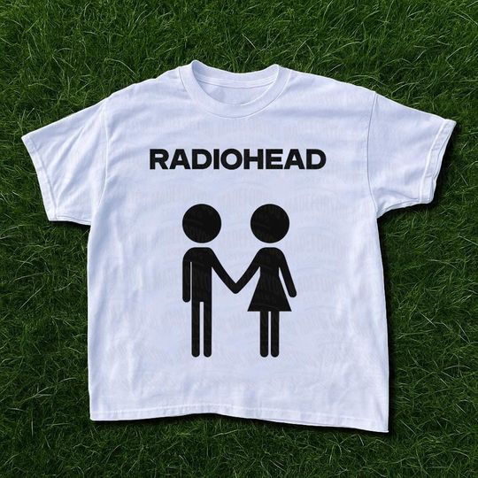 Radiohead Minimalist Stick Figure Band Shirt, Indie Rock Vintage Style Music Tee