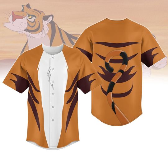 Halloween Rajah Costume Baseball Jersey, Disney Aladdin Cosplay Costume, Animal Kingdom Shirt, Disneyworld Shirt, Jasmines Tiger Jersey
