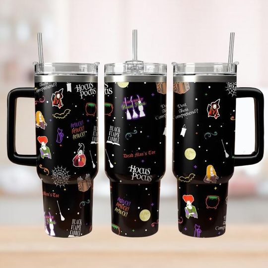 Hocus Pocus Tumbler 40oz, Halloween Witches Movie Water Tumbler, Sanderson Sisters Tumbler Cup, Trick Or Treat Tumbler, Halloween Gift