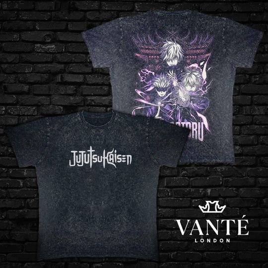 Jujutsu Satoru T-Shirt, Gojo Satoru Anime Tee, Acid-Wash Tee, Jujutsu Sorcerer Apparel, Anime Fan Gift, Japanese Anime Shirt