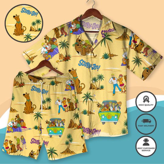 Scooby, Shaggy, and the Mystery Hawaiian Shirt Vintage Tropical Summer Outfit