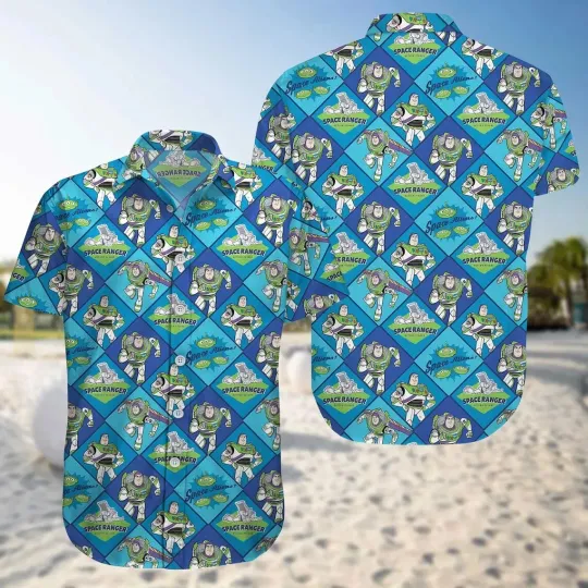 Buzz Lightyear Hawaiian Button Down Shirt