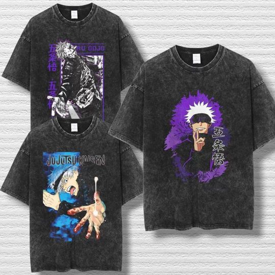 Gojo Satoru Jujutsu Satoru T-Shirt, Retro Anime Graphic Tee, 90s Style Manga Shirt, Unisex Old School Anime Streetwear, aesthetic Gift