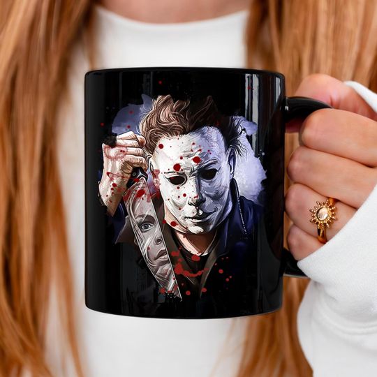 Horror Movie Coffee Mug, Retro Michael Myers Halloween Thriller Coffee Mug, Vintage Scary Movie Horror Mug, Holiday Horror Spooky Season Mug