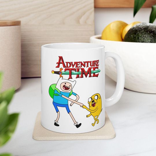 Adventure Time Mug | Jake The Dog Finn The Human Ceramic Mug Gift For Her For Him