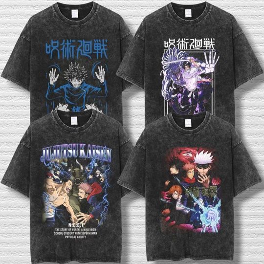 Sukuna T-Shirt, Itadori Gift, Gojo Retro Anime Graphic Tee, 90s Style Jujutsu Satoru Manga Shirt, Unisex Old School Anime Streetwear, Megumi