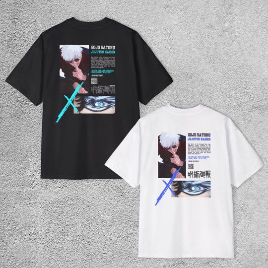Anime Inspired Tee, Jujutsu Satoru Shirt, Oversized Graphic Tee, Gojo Satoru Fan Gift, Men's Anime T-Shirt, Gojo oversized T-shirt