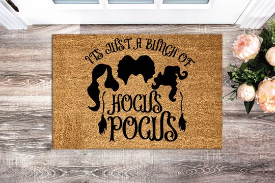 Hocus Pocus decor, hocus pocus gift, I smell Children, Just a bunch of hocus pocus, halloween decor, fall decor, fall doormat, welcome mat..