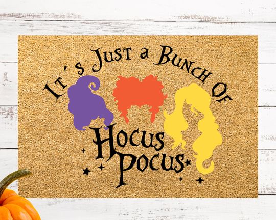 Its Just a bunch of hocus pocus doormat, Halloween Doormat,  Welcome Mat,  Halloween Decor, , Home Doormat, Halloween, hocus pocus doormat