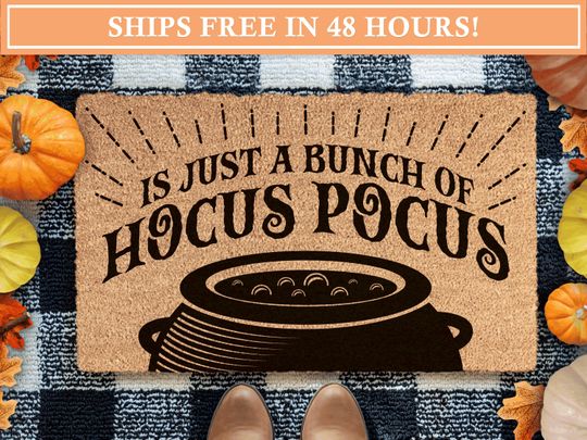Hocus Pocus Halloween Doormat | Hocus Pocus Decor | Just a Bunch of Hocus Pocus | Fall Decor | Sanderson Sisters | Autumn Door Mat | Spooky