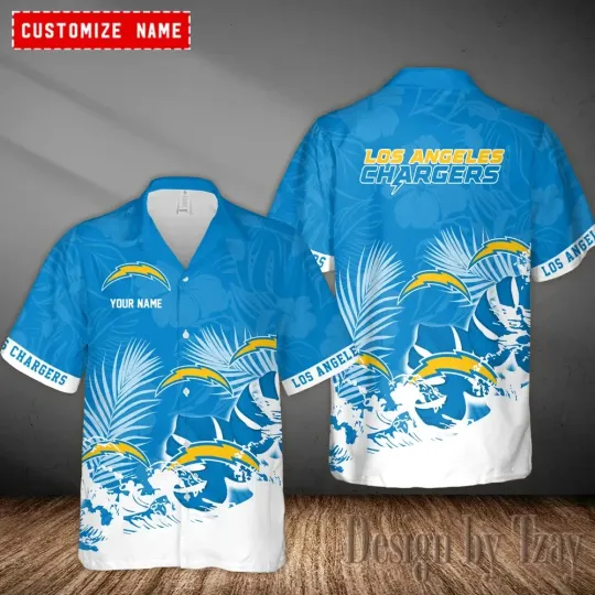 Los Angeles Football Team Chargerss Hawaiian Button Down Shirt
