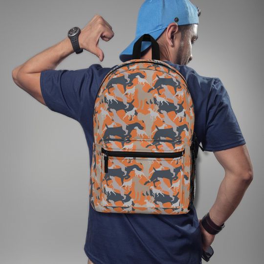 Weimaraner Camouflage Backpack -Stylish Dog Lover's Bag, School Bag, Travel Bag