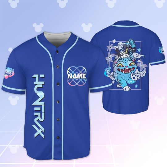 Custom Demon Hunter Tiger Baseball Jersey, Huntrix Hunter Kpop Shirt, Custom Kpop Baseball Shirt, Hunters Tiger Fan Gift