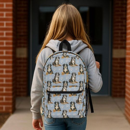 Bernese Mountain Dog Backpack, Back to School Bag for Berner Sennenhund Dog Lovers
