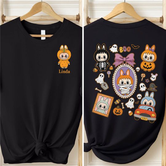 Customizable Spooky Cute Labubu T-Shirt, Halloween Collector, Kawaii Labubu Monster T-Shirt