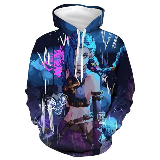 Popular Arcane League Jinx Hoodie 3D