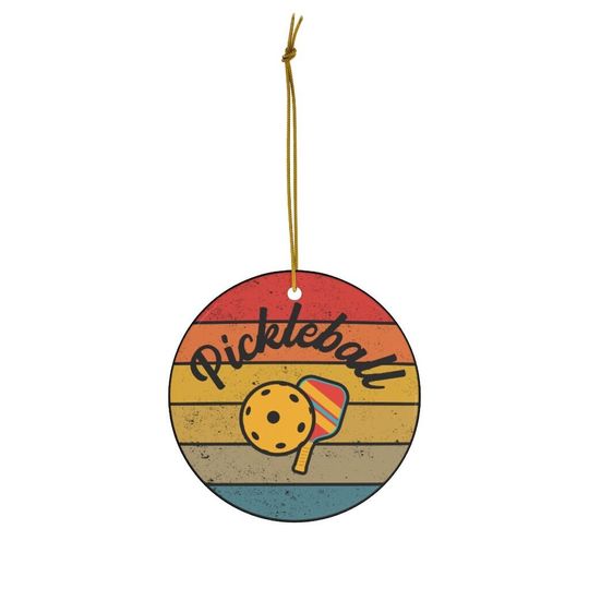 Pickleball Ornament, Pickleball Ceramic Christmas Ornament, Funny Gift for Players