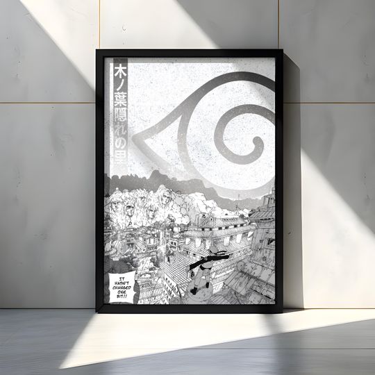 Narutoo Hidden Leaf Village Anime Poster Print A3