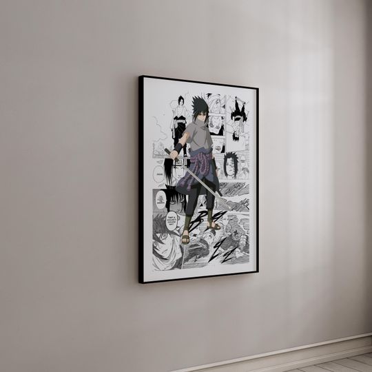 Manga Poster - Sasuke Uchiha - Curated Manga Panels - Digital Print