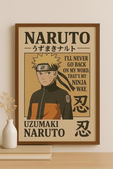 Vintage Narutoo Poster Uzumaki Narutoo Wall Art Japanese Anime Print