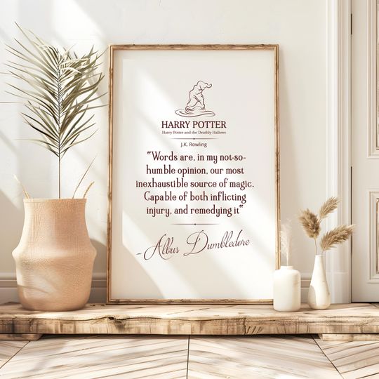 Dumbledore Quote on the Magic of Words, Harry Potter Poster, Digital Printing for Decor