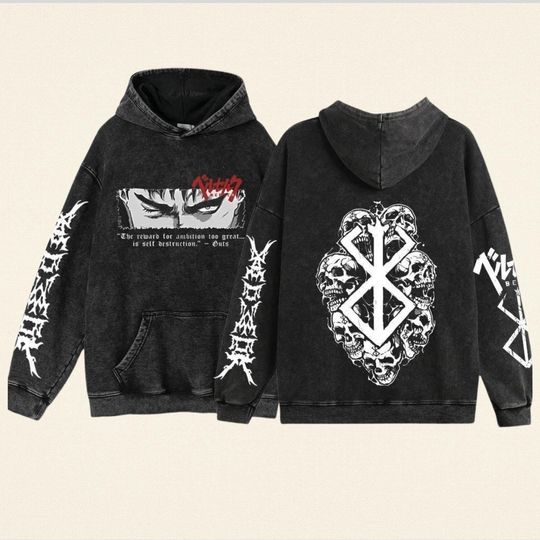 Berserkk Hoodie| Harajuku Grunge Oversized Pullover |Retro Aesthetic