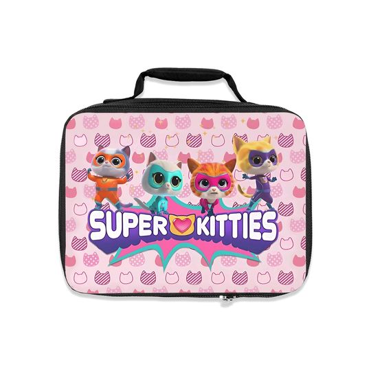 SUPER KITTIES Lunch Box, Kids Lunch Bag, School  Lunch Bag, Back to school Lunch Bag