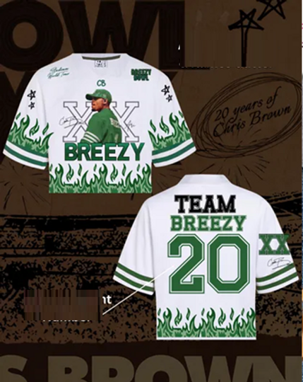 Personalized Chris Brown Jersey, Glow in The Dark, Breezy Bowl (Black Only)
