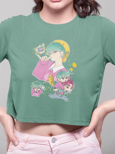 Saja Boys Kpop Demon Hunters Crop Top, For Pride gift, Baby and Romance design Crop Tee