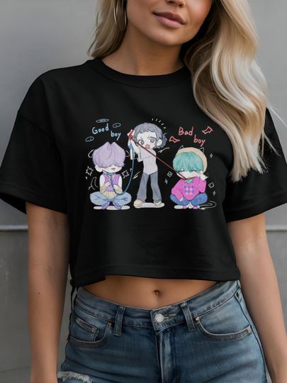 Saja Boys Kpop Demon Hunters Crop Top, For Pride gift, Demon Hunters Baby, Abs, Mystery design Crop Tee