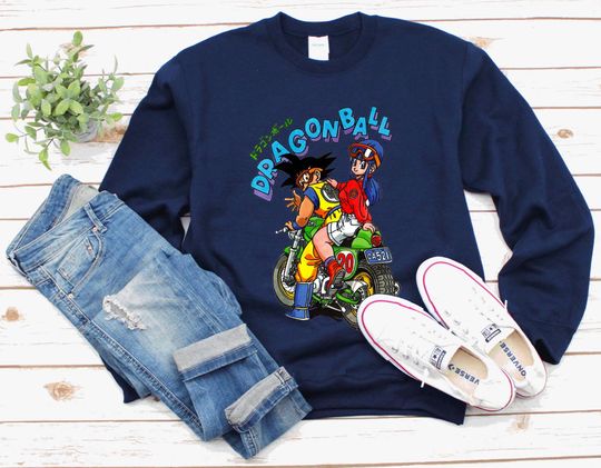 Goku Bulma Anime Sweatshirt, Dragonball Manga Sweater