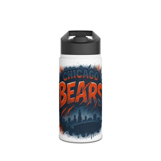 Chicago Footabll Team Bears Stainless Steel Water Bottles Standard Lid
