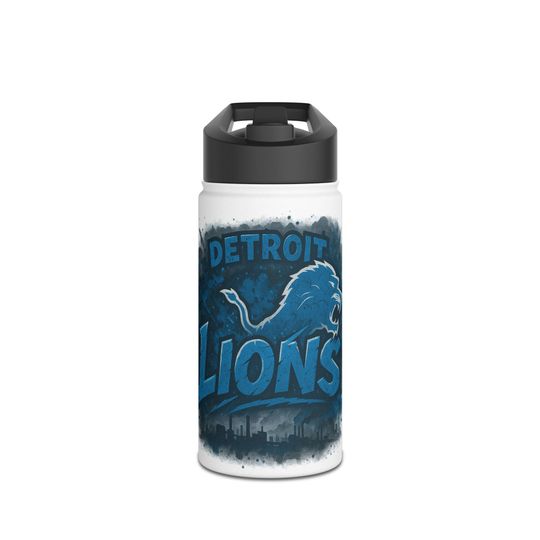 Detroit Footabll Team Lions Stainless Steel Water Bottles Standard Lid