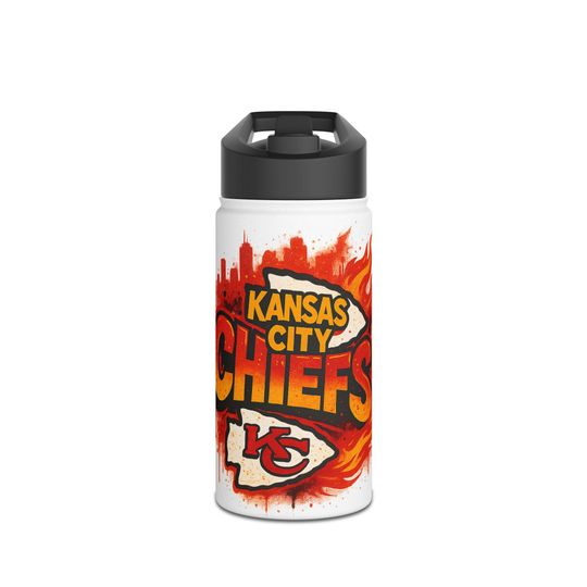 Kansas City Footabll Team Chiefs Stainless Steel Water Bottles Standard Lid