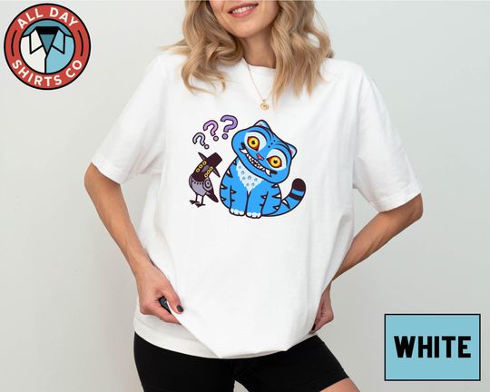 Cute Demon Hunter Tiger T-Shirt, Derpy Tiger and Bird Tee, Kpop Huntrix Saja Boys Fan