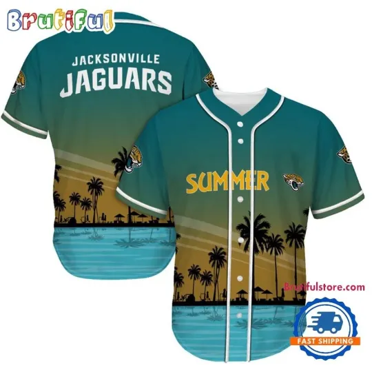 Jacksonville Team Jaguarss Palm Trees Summer On The Beach Baseball Jersey