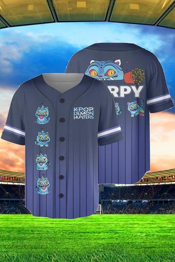 Kpop Demon Hunter Tiger Baseball Jersey, Derpy & Bird Demon Hunter Tiger Baseball Jersey