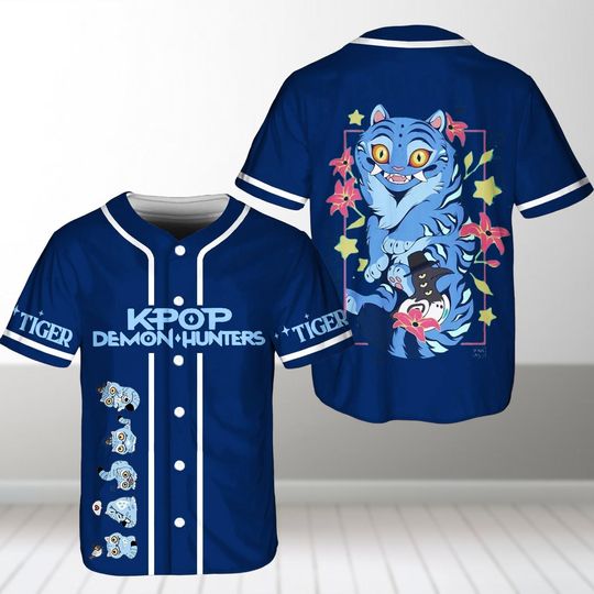 Cute Demon Hunter Tiger Baseball Jersey, Derpy the Tiger And Bird Demon Hunter Kpop Shirt