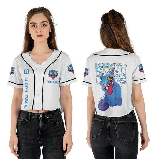 Derpy Tiger & Bird Demon Hunter Tiger Croptop Baseball Jersey