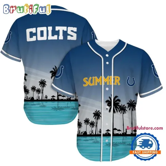 Indianapolis Football Team Coltss Palm Trees Summer On The Beach Baseball Jersey