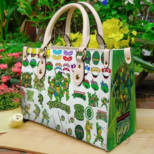 Personalized Teenage Mutant Ninja Turtles Leather Handbag, Ninja Turtles Gift
