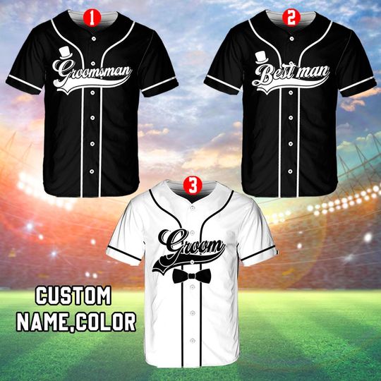 Personalized Groom and Groomsmen Baseball Jersey for Weddings and Bachelor Parties